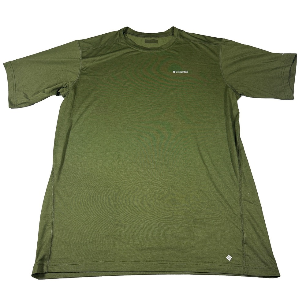 Columbia Mens Green Short Sleeve Athletic Shirt Omni-Wick Crew Neck Pullover
